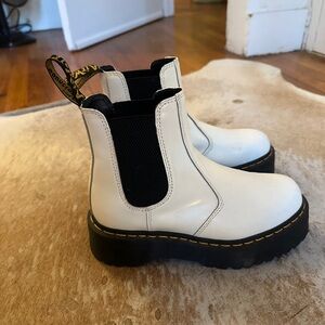 Dr. Martens Black and White Leather Boots
